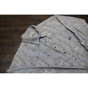 Cinch Shirt Mens 2XL Blue Paisley Snap Front Western Long Sleeve Cowboy Casual